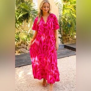 Buddy Love Tullah caftan maxi dress in Berry Gloss (pink) NWT $128